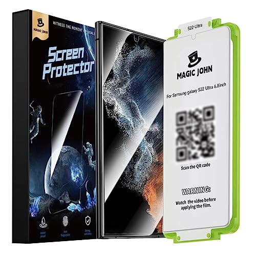 MAGIC JOHN 2 Pack for Samsung Galaxy S22 Ultra Screen Protector [Ceramic film] 6.8 inch,[100%...