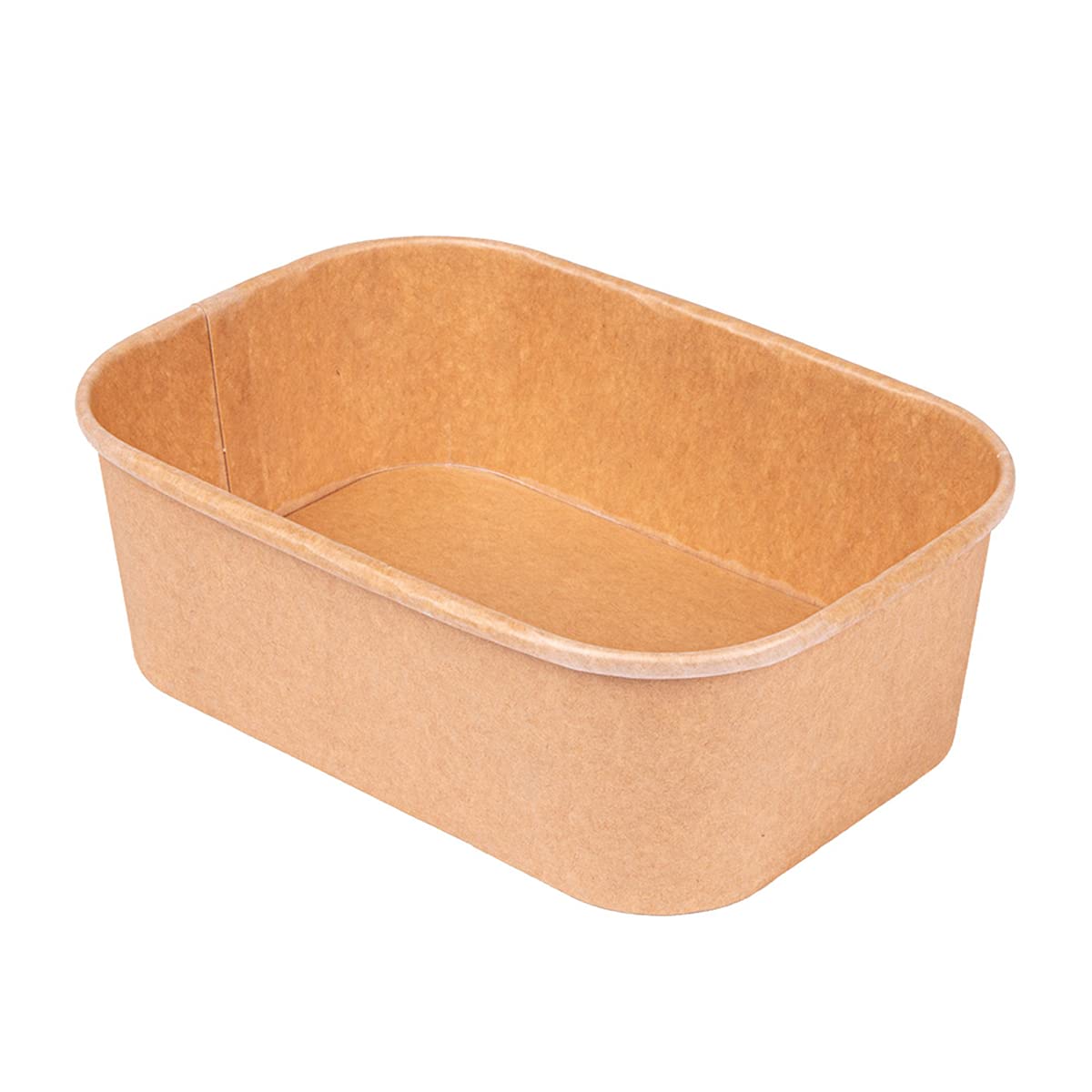 Confezione da 50 contenitori rettangolari da 750 ml, 330 + 30 Pe G/M2, 17,3 x 12,3 x 5,7 cm, in carta kraft naturale