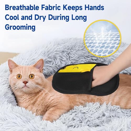 CelestiMingle 2 Stück Fellmagnet Handschuh Katzenhaare, Wiederverwendbare Fell Magnet Handschuhe, Pet Handschuhe, Tierhaarhandschuhe zum Reinigen von Kleidung und Möbeln (A)