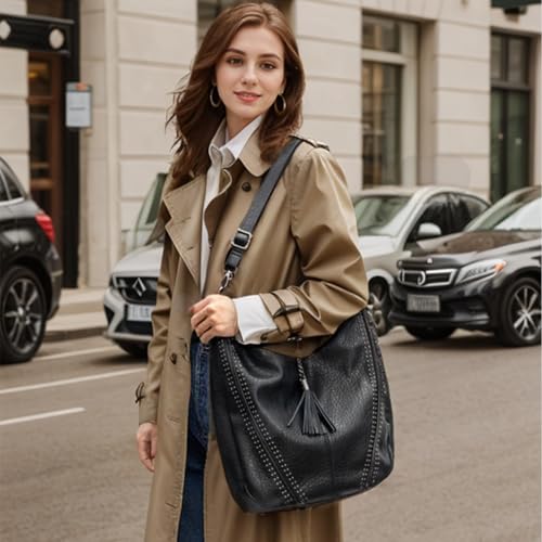 Bolso Hobo de cuero oversize para mujer miniatura 2