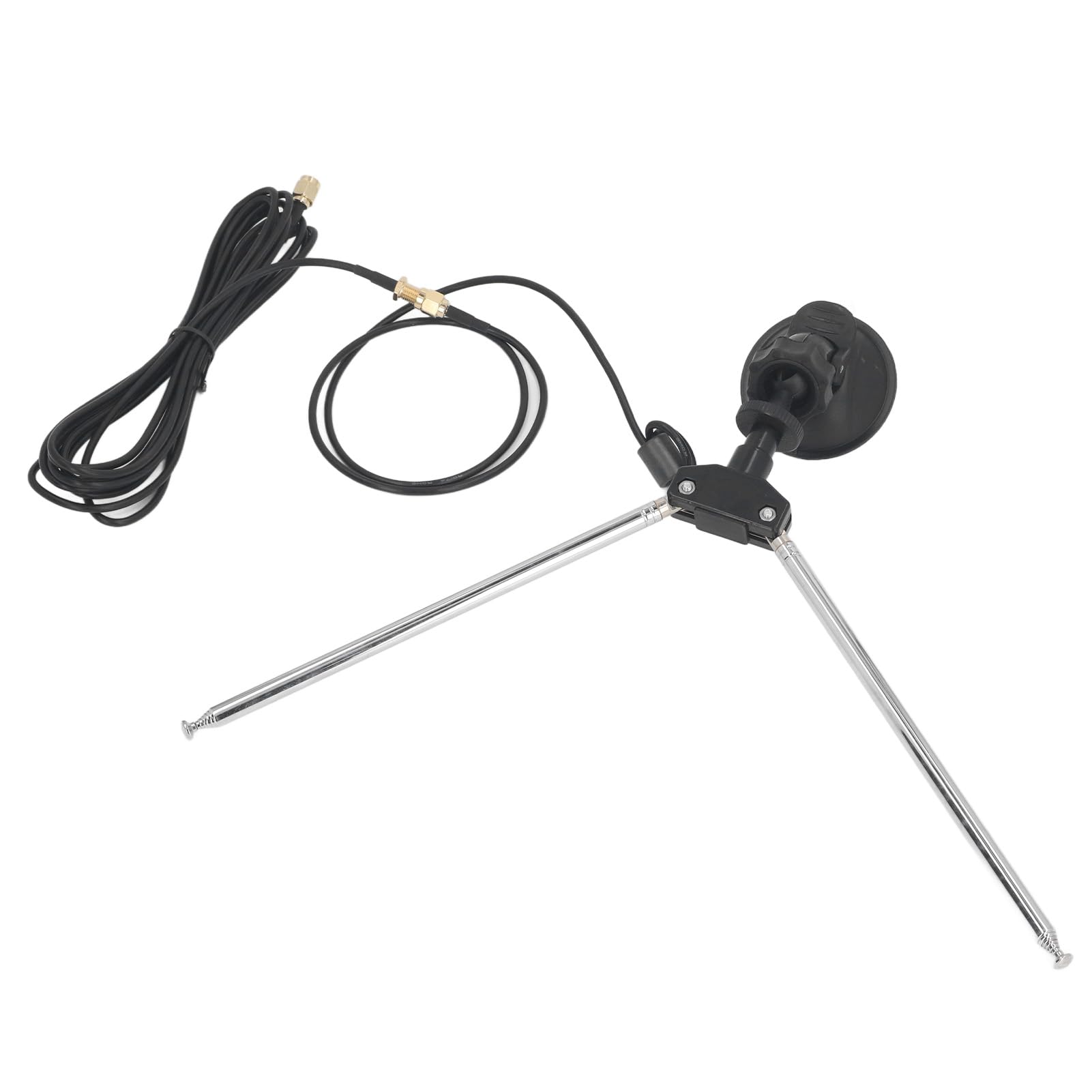 SDR-Empfängerantennen-Set, 60 cm RG174-Kabel, SMA-Stecker, Teleskop-Dipol für VHF UHF, Saugnapf-Montagesockel mit 1/4-Zoll-Außengewinde