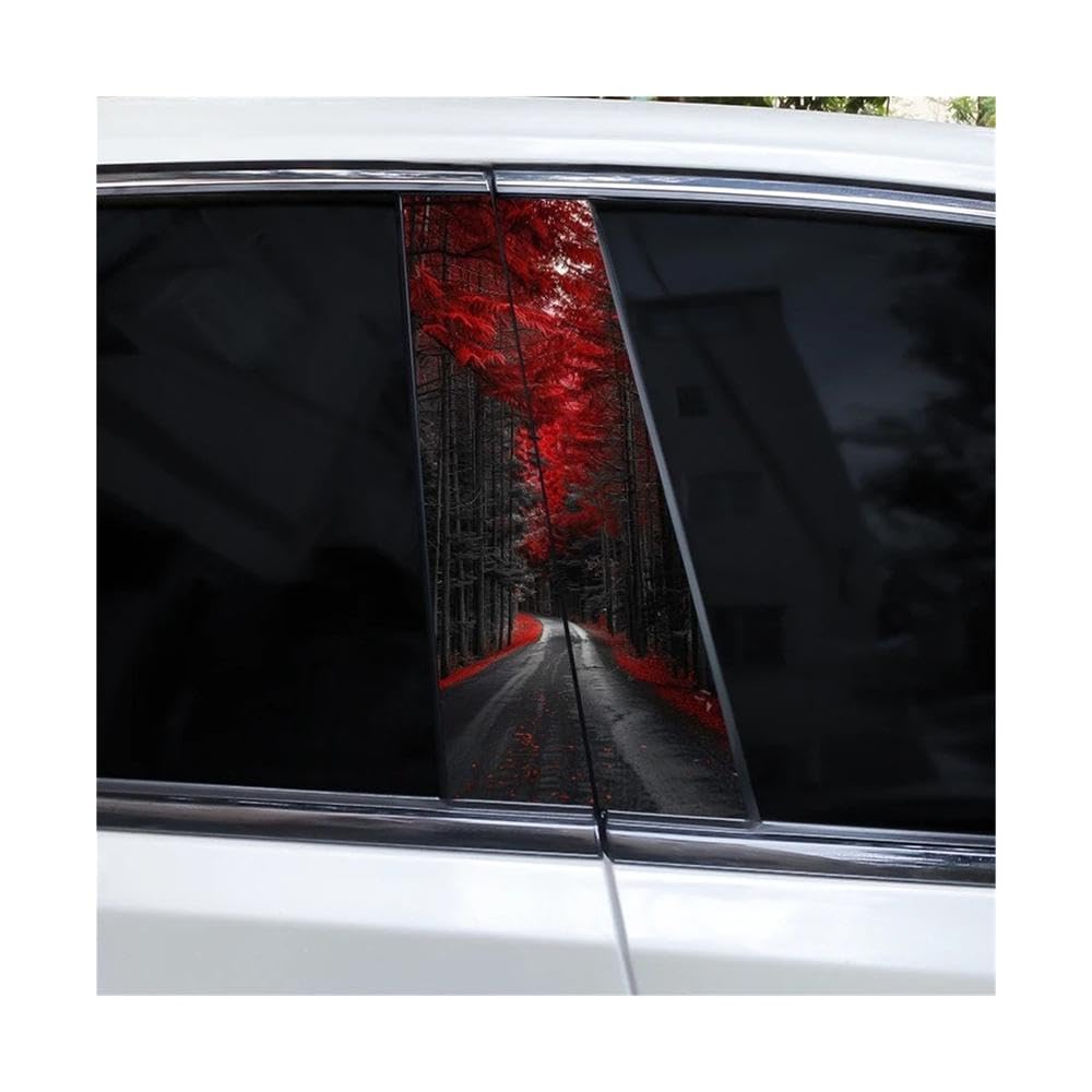 Bertdcx E 2Pcs Landscap Diy Car Door Pillar Vinyl Stickers Auto Parts(E)