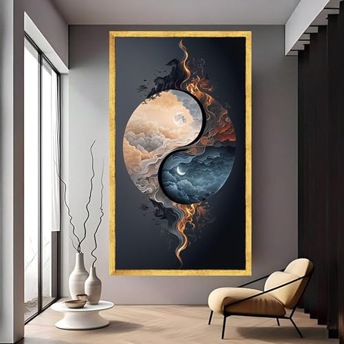 Tableau nuages jour et nuit pour harmoniser l'énergie d'une pièce - 4