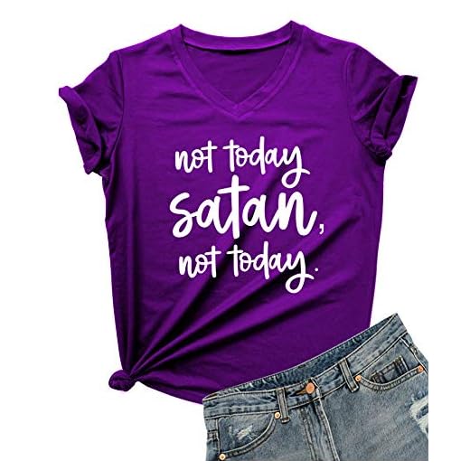 DANVOUY Not Today Satan Graphic Tee