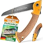 GRÜNTEK Sierra Plegable de Poda para jardinería 18...: SIERRA DE PODA PODEROSA Y MANEJABLE - nuevo mango de corcho ligero y cómodo. Longitud total del serrucho: 410 mm; Hoja de sierra: 180 mm; Peso: 254 g. SERRUCHO EFICAZ - con hoja de 180 mm revestida de teflón con diseño equilibrado. Con 2 posiciones d...