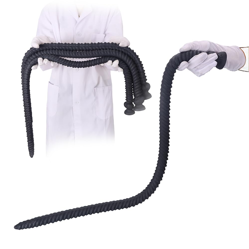 Super Langer Analplug Anal Dildo Weich Silikon Analplugs XXL Dildo mit Saugnapf Analkette Anal Dilator Analspielzeuge für Tiefe Stimulation Buttplug Sexspielzeug für Frauen Männer (L 100cm)