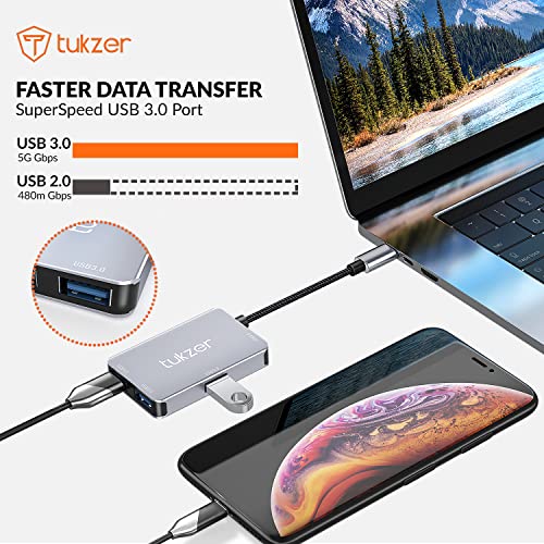 Image of Tukzer 4-in-1 USB C 3.0 HUB, Type C to USB A HUB Splitter Extender, Docking Station, 5Gbps Data Sync