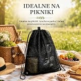 FloraVigo Torba plażowa z siateczki, 2 sztuki, 50 × 45 cm, duża torba siatkowa ze sznurkiem – lekka, oddychająca torba do przechowywania, nadaje się na zabawki plażowe, ręczniki, trampki