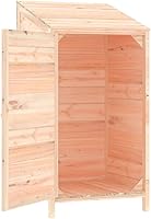 Vista 4 de Cobertizo de almacenamiento de madera para jardín, gabinete de almacenamiento de abeto de madera maciza, cobertizo de herramientas de madera