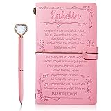 Geschenkset:Rosa Tagebuch*1+Rosa Herz-Diamantstift*1.