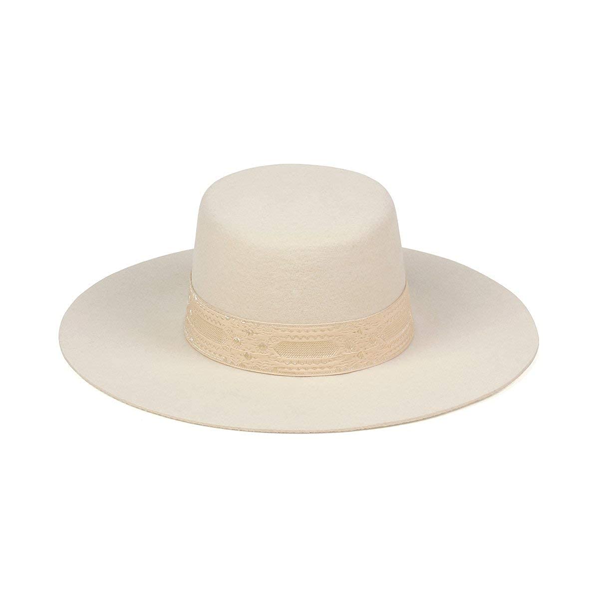 Women's The Sierra Gold Wide-Brimmed Wool Boater Hat