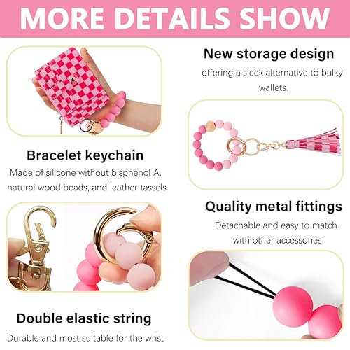 Image of KNGITRYI Wristlet Wallet for Women,RFID Keychain Wallet with Beaded Strap