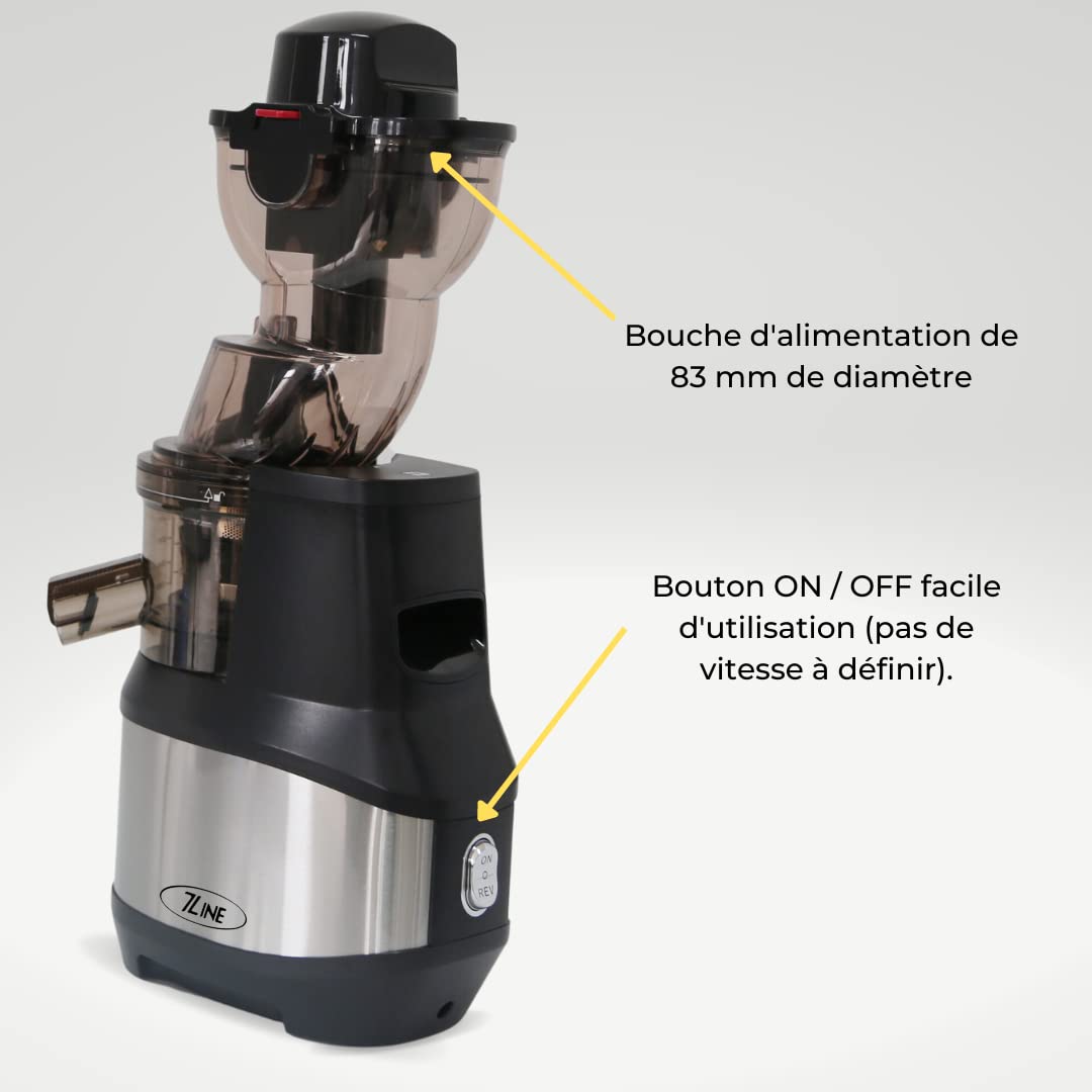 Extracteur de jus/Centrifugeuse Professionnelle 7Line - Compatible avec tous les fruits et légumes - Noir brillant