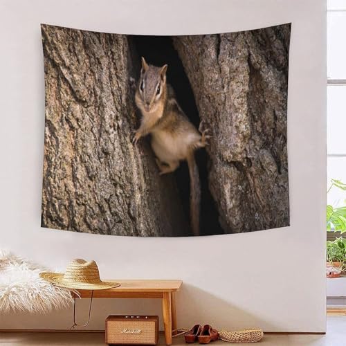 Nappes tenture murale 180cmx230cm grand tissu mural imprimé écureuil forêt MJFCoin