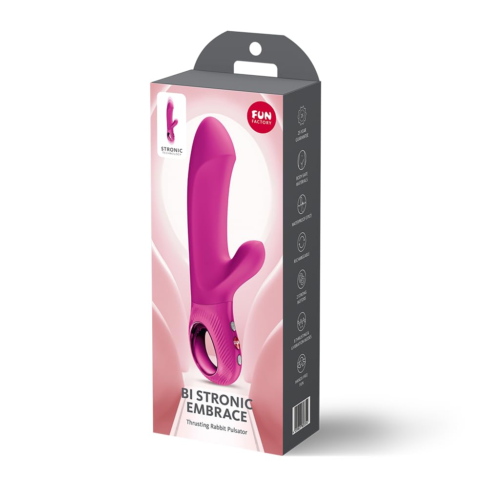 Fun Factory Bi Stronic Embrace | Vibromasseur rabbit à poussée femme | IPX7