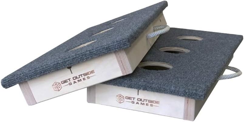 Premium 3 Hole Washer Toss Washers Game Boards (Gray Carpet (Default), 12x24 Mini Size Boards+Washers&Locker)