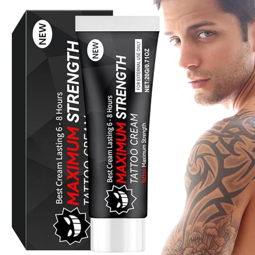 Crema Post Tatuaje Cuidado Regenerador, 20g Gentle Tattoo Aftercare Gel Calmante, Crema para el Cuidado Posterior del Tatuaje, Loción Hidratante y Calmante con Ingredientes Naturales para Hombre