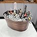 BREKX Personalized Colt Rustic Copper Finish Galvanized Beverage Tub (16 Bottle), Copper for Couple, Metal Farmhouse Wine Bucket Chiller with Handles, 15 Quarts (4 Gallon)