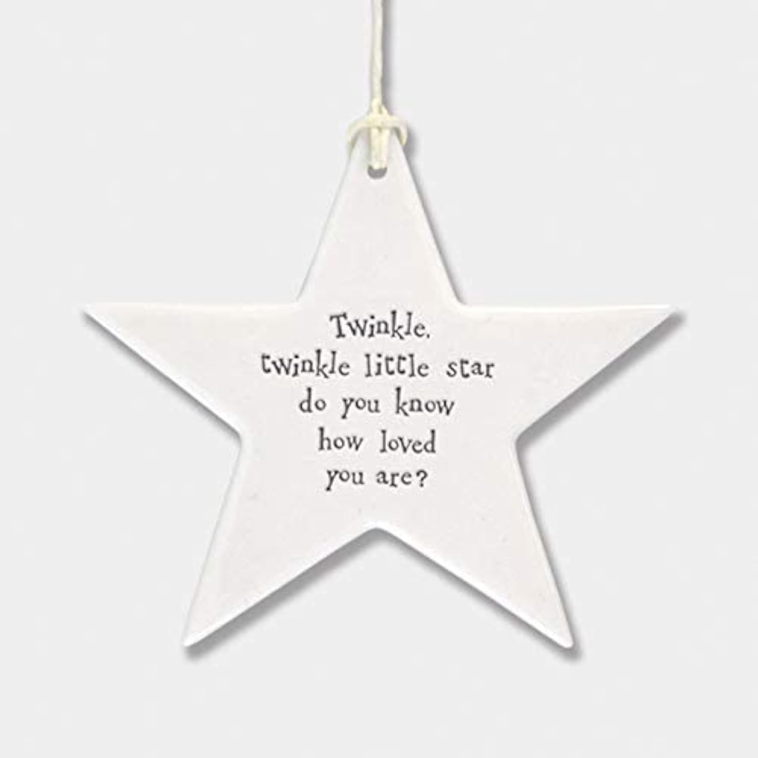 Porcelain Hanging Star Home Wall Decor Twinkle Twinkle Little Star, Do You Know How Loved You Are?