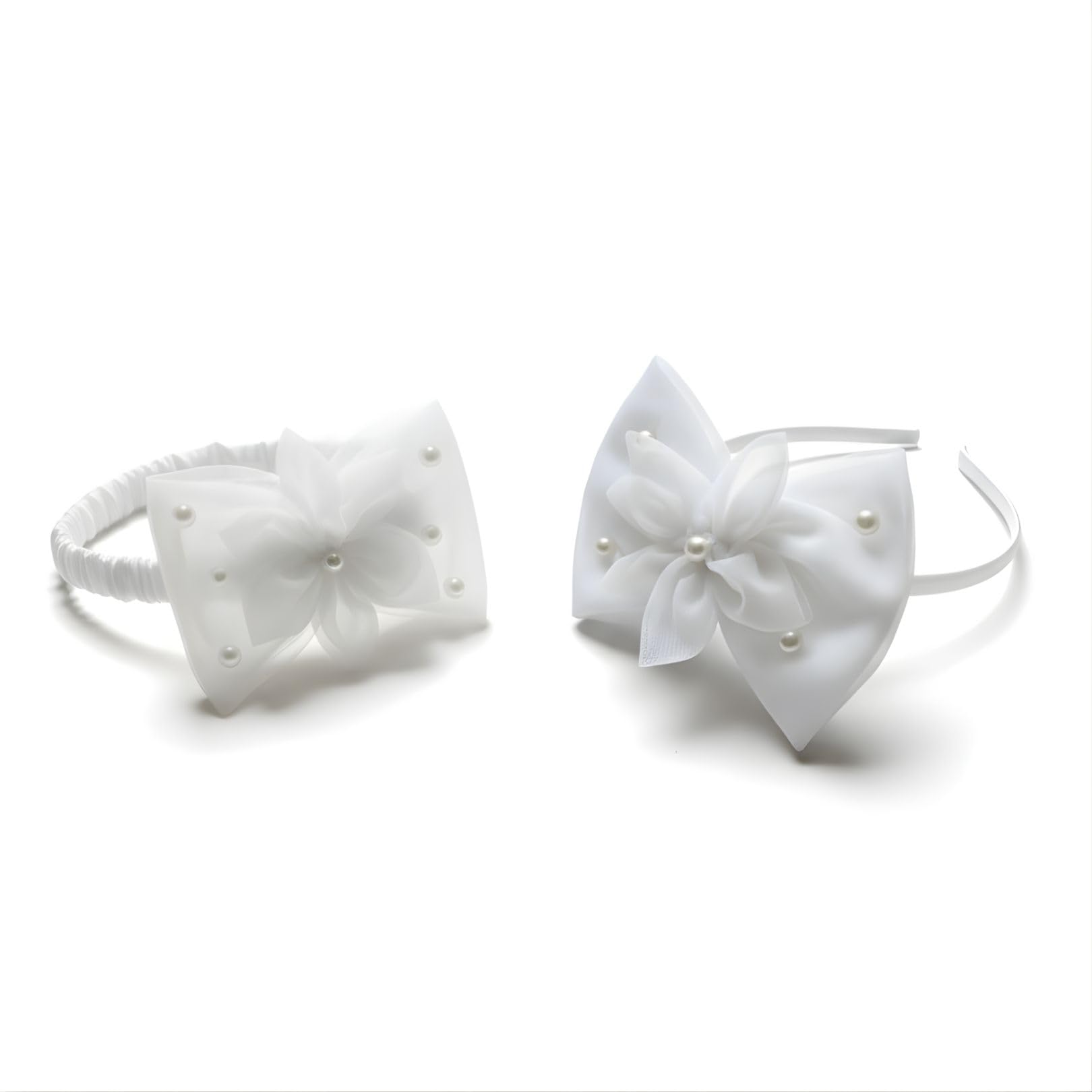 WhiteHouse Minis Premium 2 Pcs White Bow Hairband Set for Baby Girls – Elegant Baptism & Christening Accessories, Soft & Comfortable-picture-38