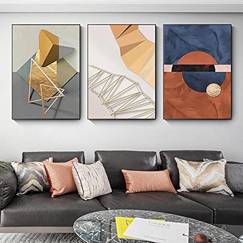 Toile peinture art moderne abstrait 70x100cm lot de 3 tableaux minimalistes sans cadre pour salon