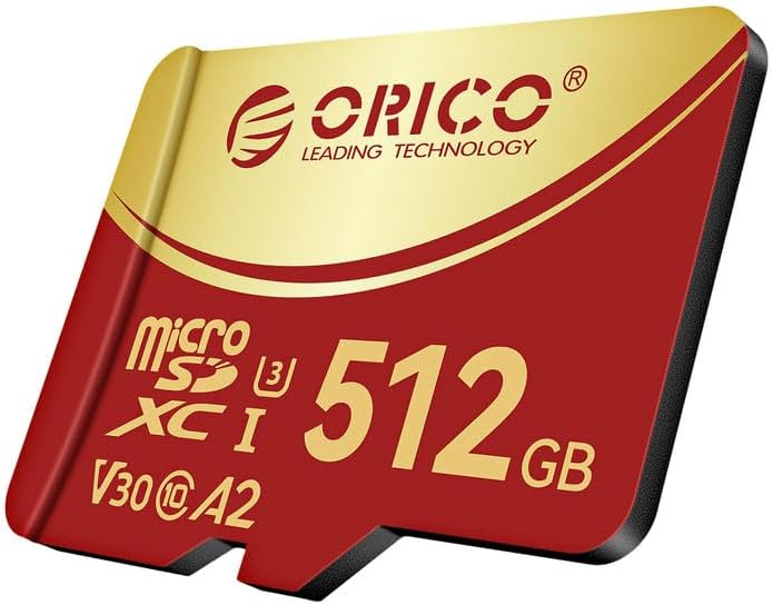 ORICO 512GB microSDXC memory card – 180/160 MB/s U3 A2
