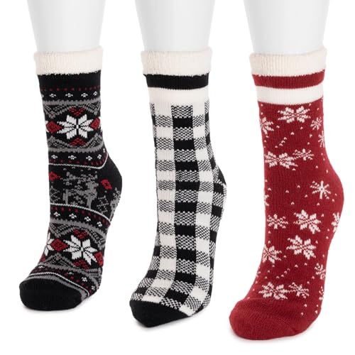 MUK LUKS Women's 3pk 2 Layer Ankle Sock