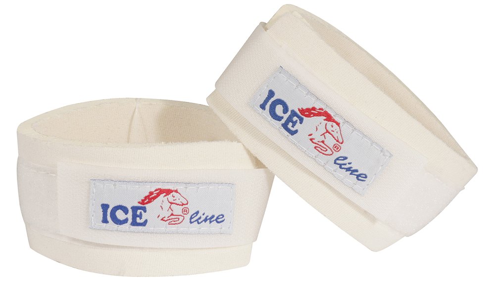PFIFF Ice-Line Paracolpi Per Caviglie Da Equitazione – Gomma Sintetica Morbida, Bianco, Taglia 23 Cm (Coppia)