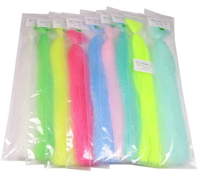 Cuoyuqie 1 pcs Flash and Glow Synthetic Fly Tying Fiber for Streamer Fly Tying Clouser Bucktail Saltwater Assist Hook ﻿
