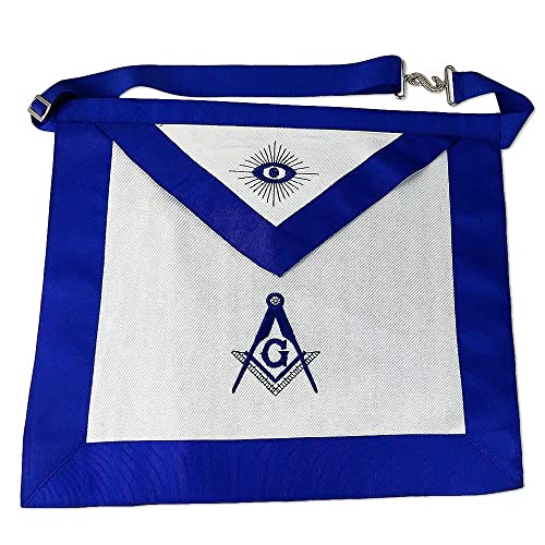 Masonic Master Mason Apron-Blue Lodge White Cloth with Embroidery
