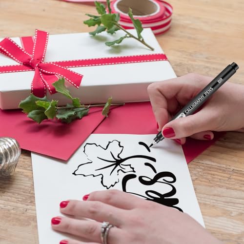 Image of GETHPEN Calligraphy Brush Pen Set, Black Archival Ink for Hand Lettering