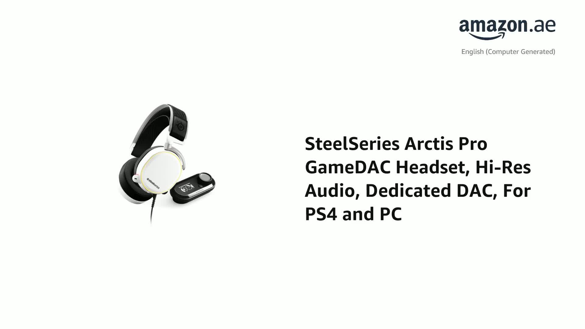SteelSeries Arctis Pro + GameDAC White Wired Gaming Headset for PC