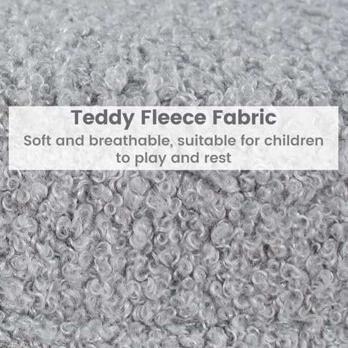 Image of INFANS Kids Sofa, 2 Seat Soft Thick Upholstered Couch with Plush Fabric Solid Wooden Frame, Armrest Chair Lounge for Playroom Kids Boys Girls