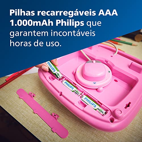 Pilha recarregável AAA 1.2V 1.000mAh, PHILIPS, padrão, R03B4RTU10/59