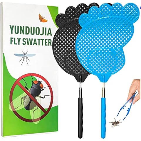 Fly swatter Telescopic, Flexible and Durable Telescopic Stainless Steel Telescopic Handle, Suitable for Home, Classroom and Office (2Pcs) Cover