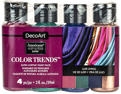 Deco Art Americana Multi-Surface Satin Color Trends Value Pack 4/Pkg-Luxe Living
