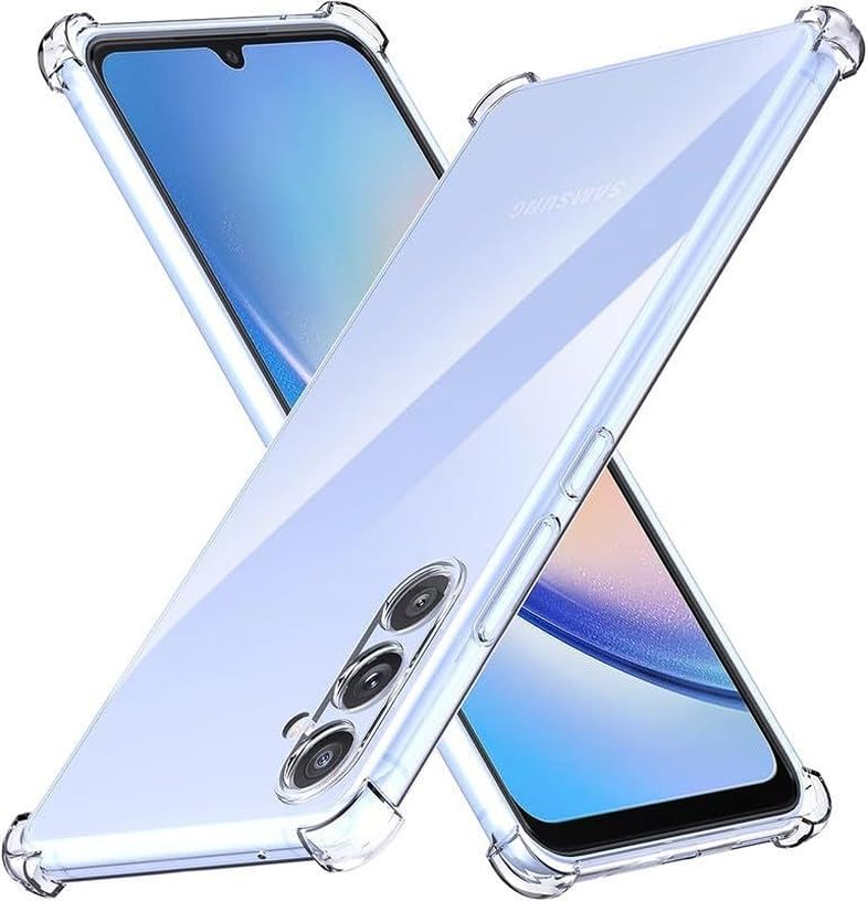 Image of BOXXO Flexible Back Cover for Samsung Galaxy M34 5G | Back Cover Transparent Clear Shockproof Case Four Corner Protection | Slim Protective Mobile Phone Cover for Samsung Galaxy M34 5G
