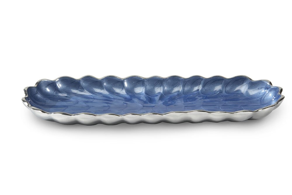 Julia Knight Peony Rectangular Tray, 14-Inch, Azure, Blue