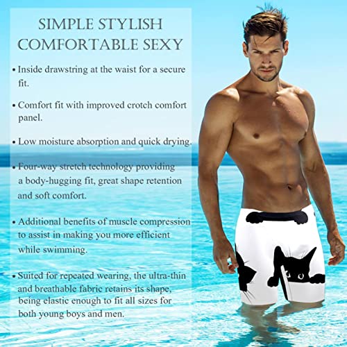 Bañador jammer de natación para hombre con estampado de gatos multicolor M 3