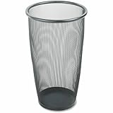 Safco Products Onyx Mesh Large Round Wastebasket, 9 Gallon, Black, 9718BL