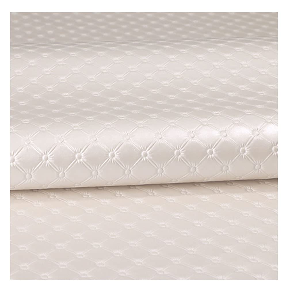 Imitation tissu simili cuir de tapisserie grainé blanc pour finitions d'ameublement