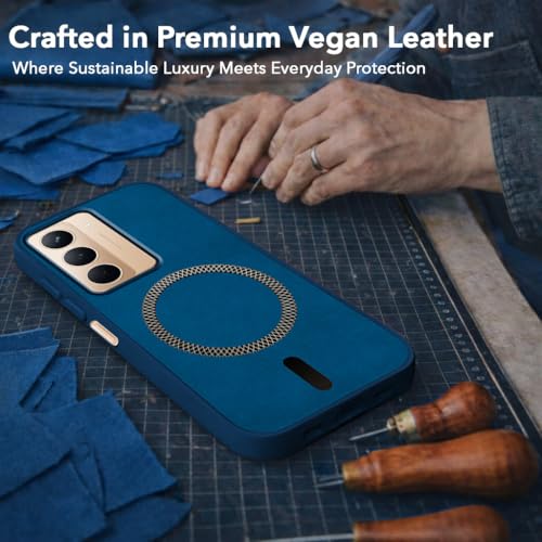 Image of Jkobi Leather Finish Back Cover Case for Realme P3x (MagSafe Compatible Wireless Charging | Soft Touch | Camera Bump Protection)