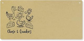 Azeeda 'Funny Ducks With Cheese' Large Wooden Wall Plaque/Door Sign (DP00072231)
