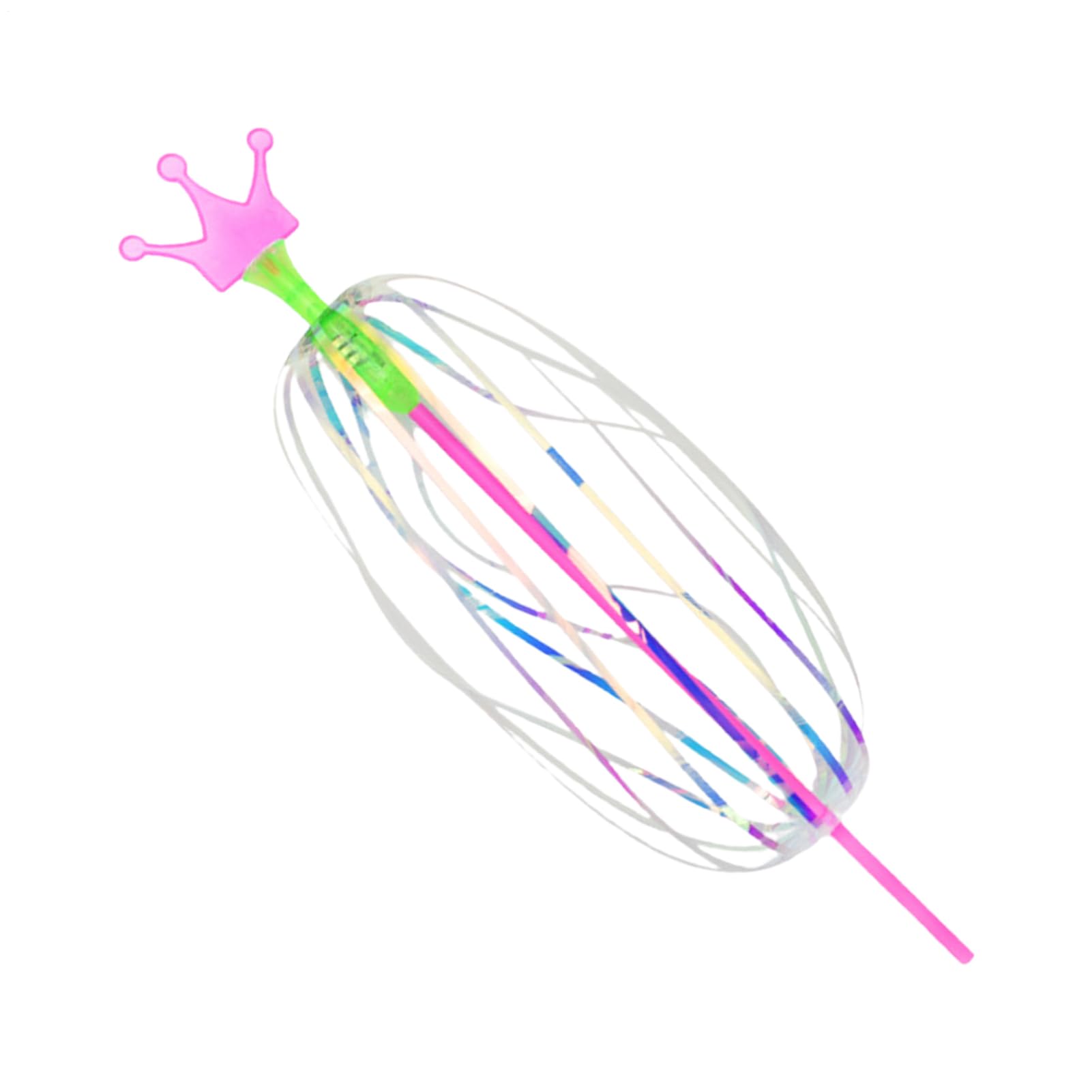Rainbow Bubble Twirler, Light-Up Spinner, Interactive Rotating Stick Toy, Indoor Outdoor Games for Kids and Adults, Favor and Goodie Bag, Colorful LED Lights, Fun, Engaging, Easy to Use