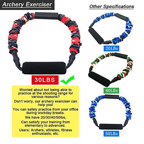Foser Archery Band Open Bow Resistance Trainer Arm Strength Training Bow Training Tensioner Archery Fitness Machine (30Lbs) #TOP4