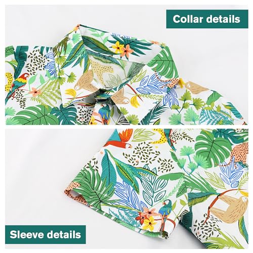 Toddler Boys Hawaiian Shirt Kids Short Sleeve Button Down T Shirts Little Boy Beach Clothes Print Aloha Tops 1-7 Years3