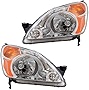 Fits Honda CR-V 02 03 04 Set of Headlights Headlamp Units HO2519104 HO2518104