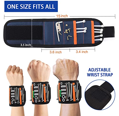 Magnetic Wristband Tools Set - With Strong Magnets For Holding Screws, Nails, Drilling Bits. Wrist Strap Set Incloud Flashlight Led Gloves And 6 In 1 Tool Pen. Cool Gadget Gifts For Men, Dad, Husband. #TOP2