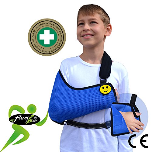 Cabestrillo Para Brazo Suportes de Brazos SÚPER CONFORTABLE. Profunda bolsillo cabestrillo para el brazo. El brazo se une a la cintura, cuello acolchado suave, fácil ajuste. Unisexo. (AZUL, 6-8años)