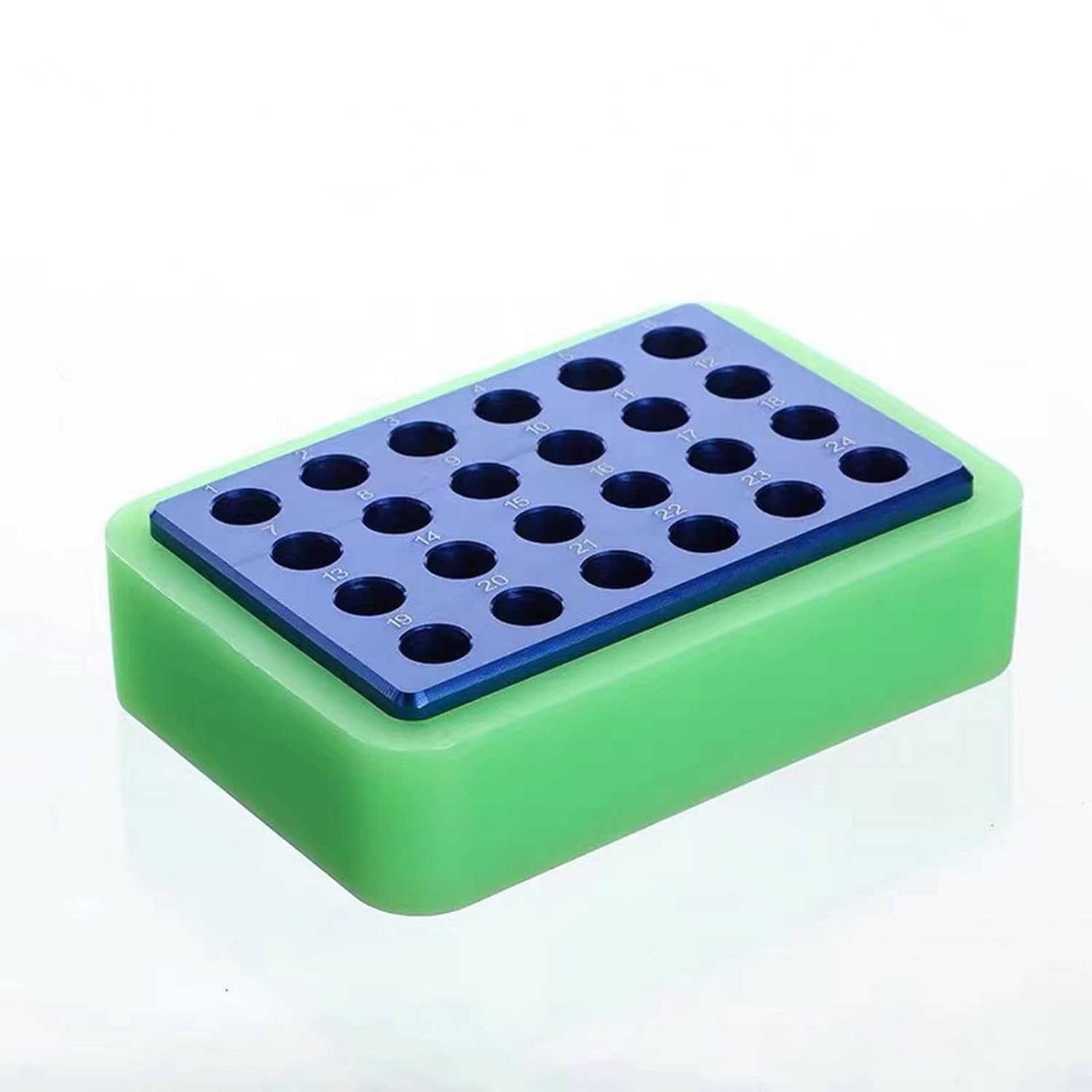 24Well Aluminum Cooling Block for 1.5ml/2ml PCR Tubes,Cryogenic